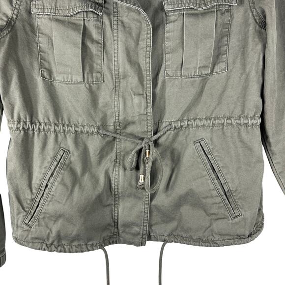 Old Navy Canvas Field Jacket Women's M Olive Green Zip Gorpcore Pockets Military - Picture 6 of 12